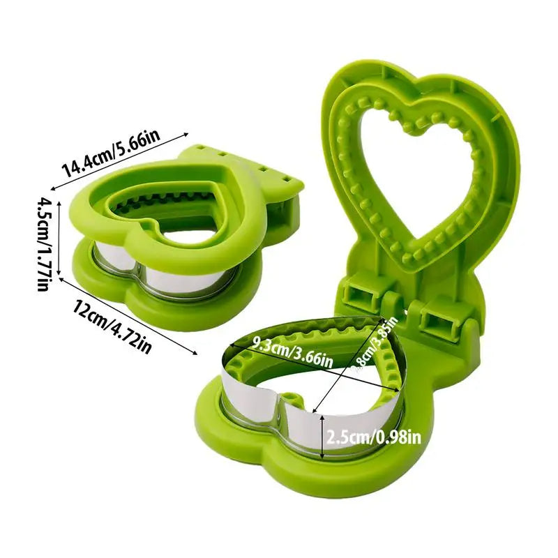 Heart Sandwich Cutter and Sealer for Kids Breakfast (Red)