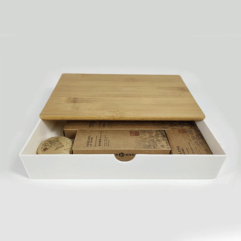 Wooden Japanese Hotel Toiletries Box Storage Box Tray (Black)