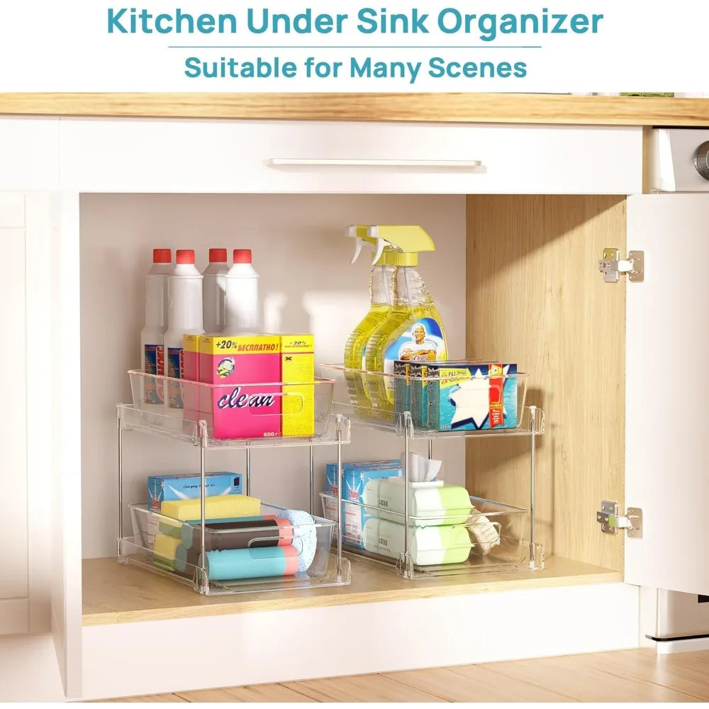 Under Sink Storage 2-Tier with Pull-Out Drawers