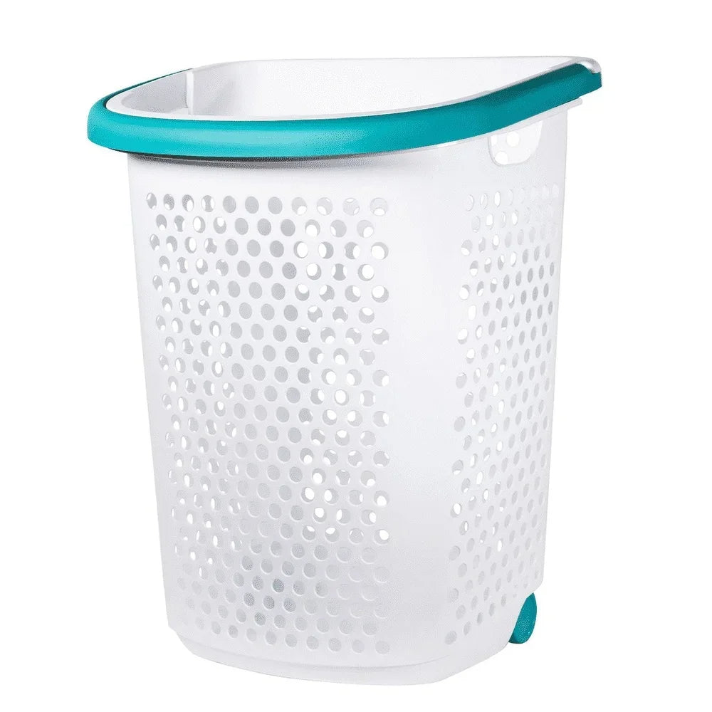 Rolling Laundry Hamper with Wheels &amp; Pop-Up Handle