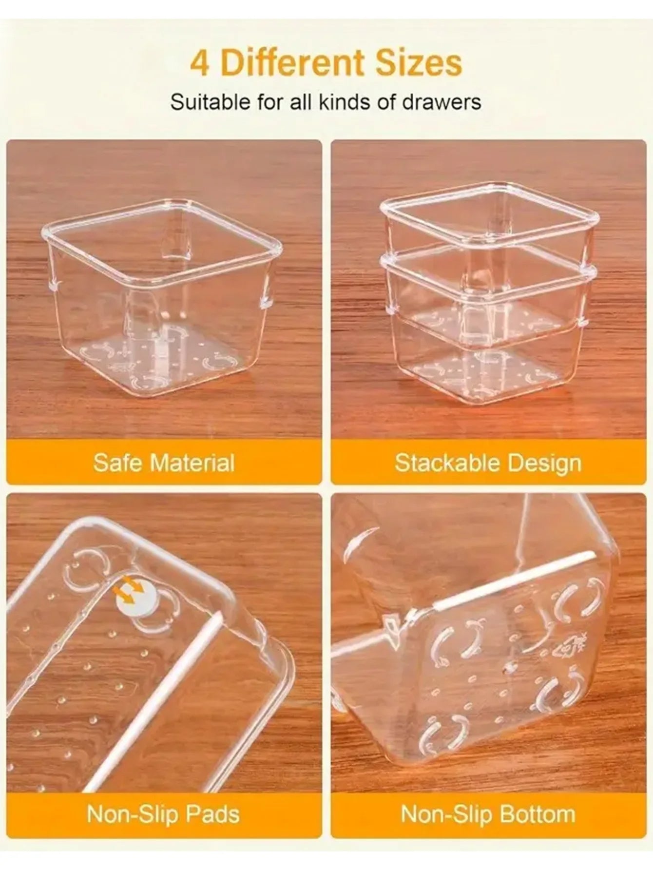 Desk Drawer Dividers Storage Bins 44PCS for Home & Office