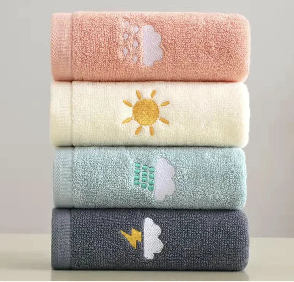 Soft Cotton Hand Towel 4-Pack Highly Absorbent for Bath (Pink)