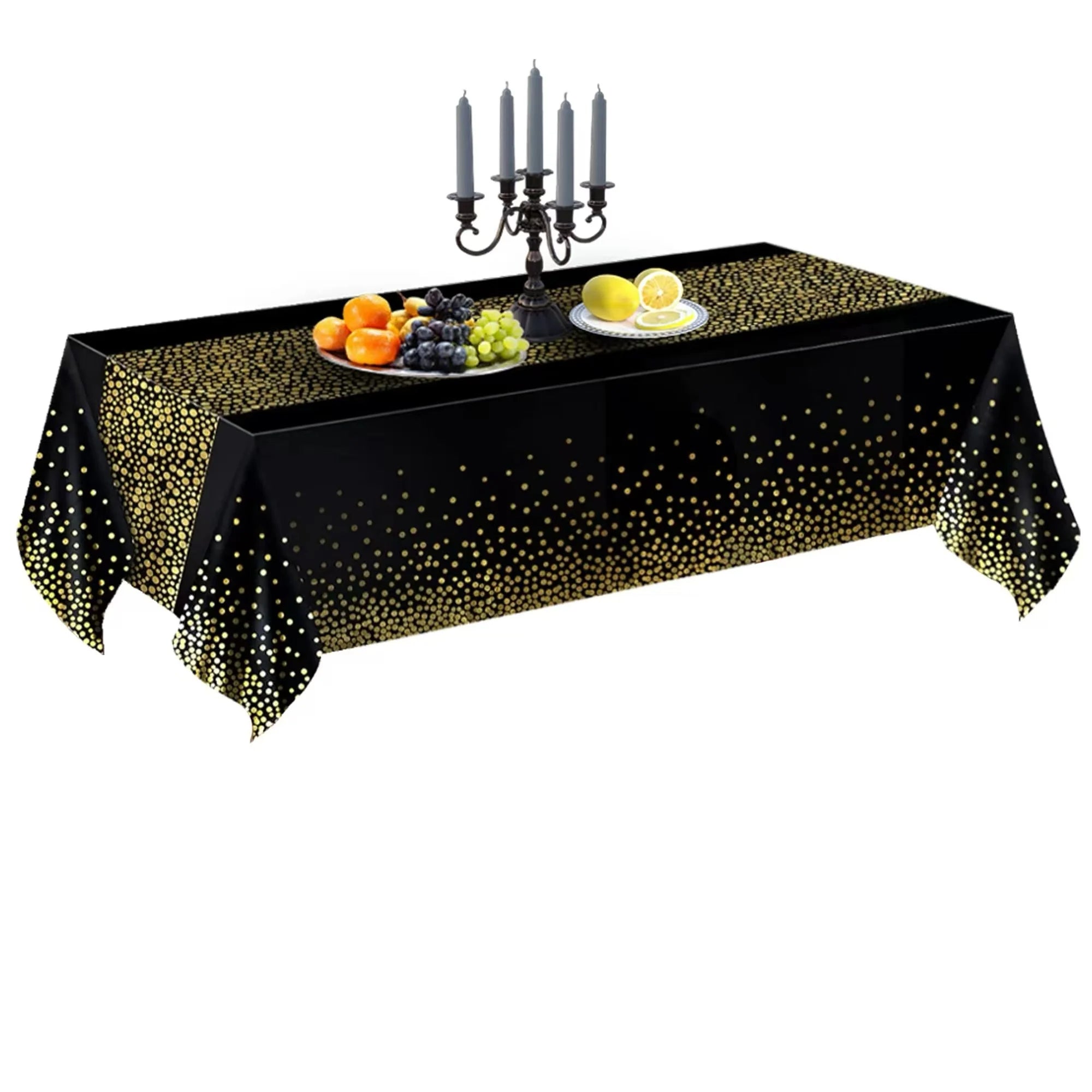 Elegant Black Tablecloth for Parties, Weddings, Events (54"x108")