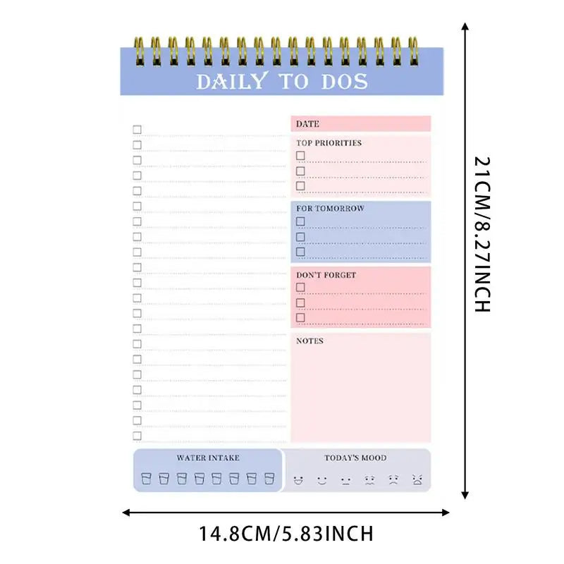 Undated Daily To-Do List Notebook for Work Home (Green)