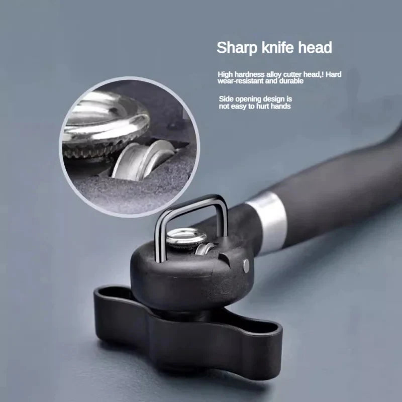 Manual Can Opener, Side-Cutting Can Opener with Non-Slip Ergonomic Handle, Kitchen Can Opening Tool for Canned Food, Home &amp; Daily Use