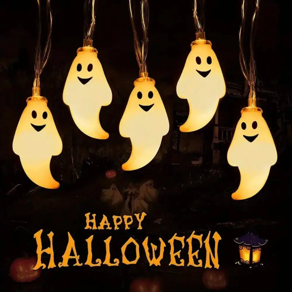 3M Halloween Ghost LED String Lights, 20 White LEDs, USB Powered Party Decor