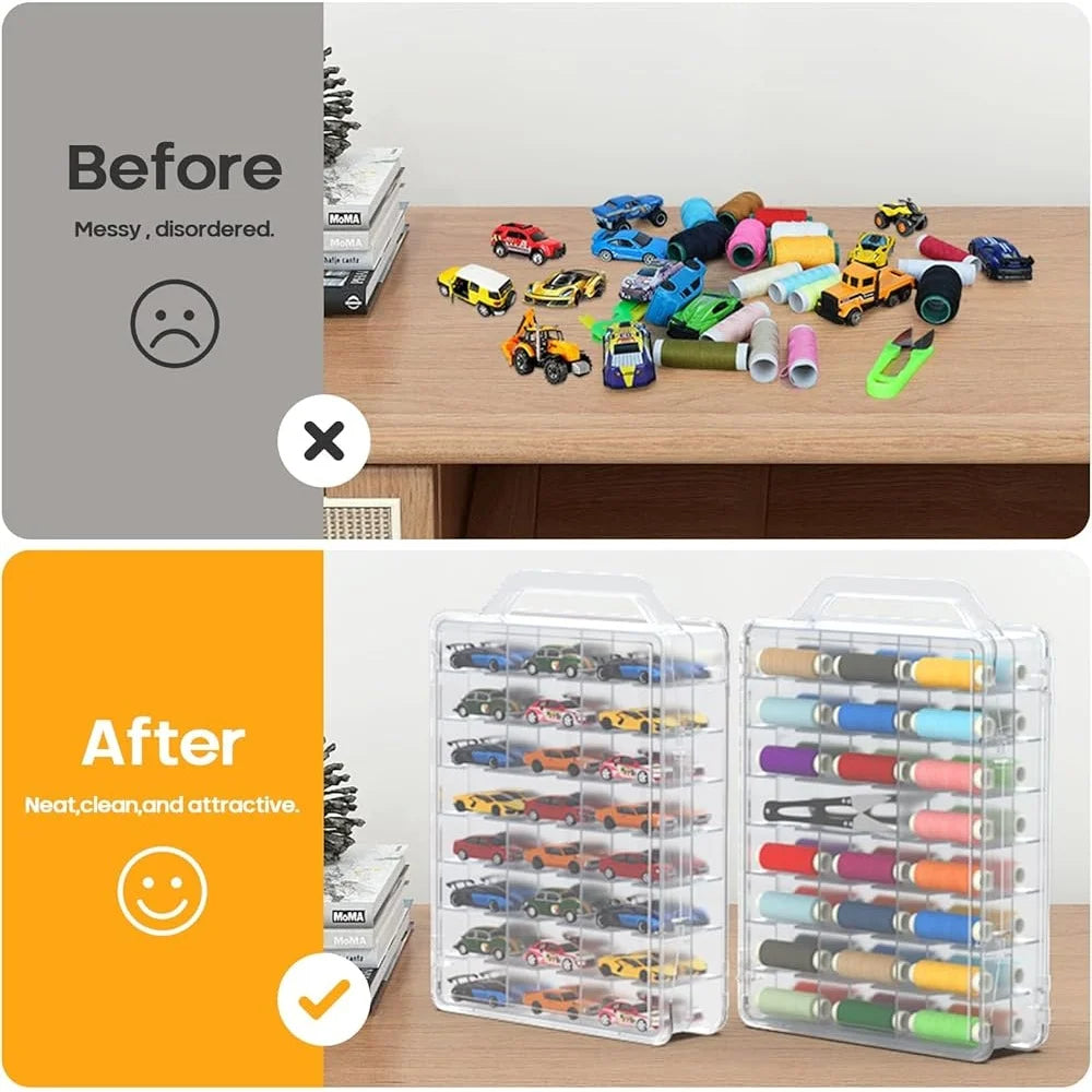 Double Sided Sewing Embroidery Thread Storage 46 Compartments