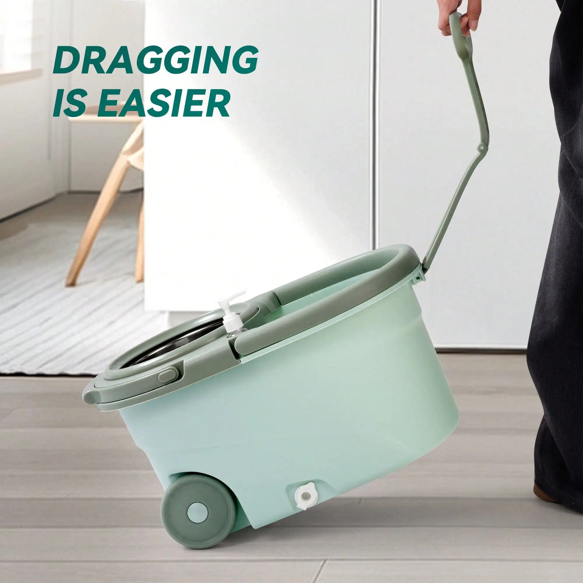 Spin Mop and Bucket Hands-Free Hardwood Floor Cleaning