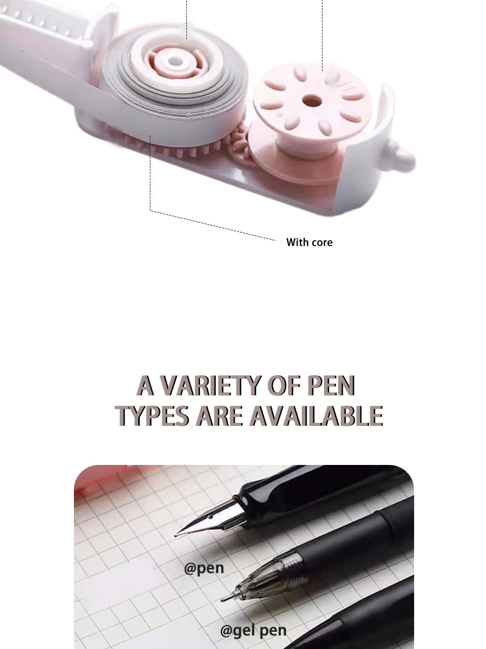 Refillable Correction Tape Set (4 Dispensers, 10 Refills)