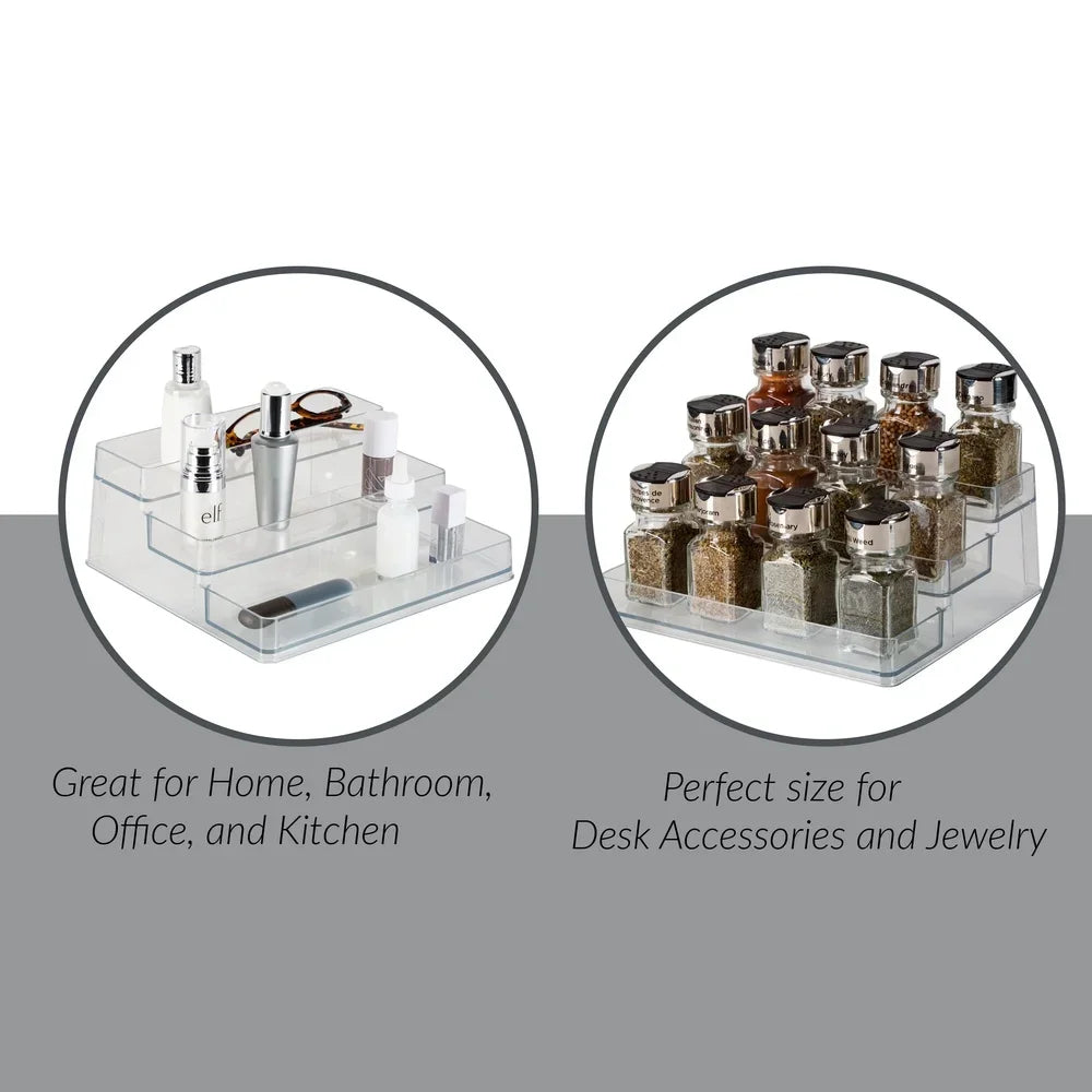 Durable 3-Tier Clear Organizer Kitchen Spice Rack