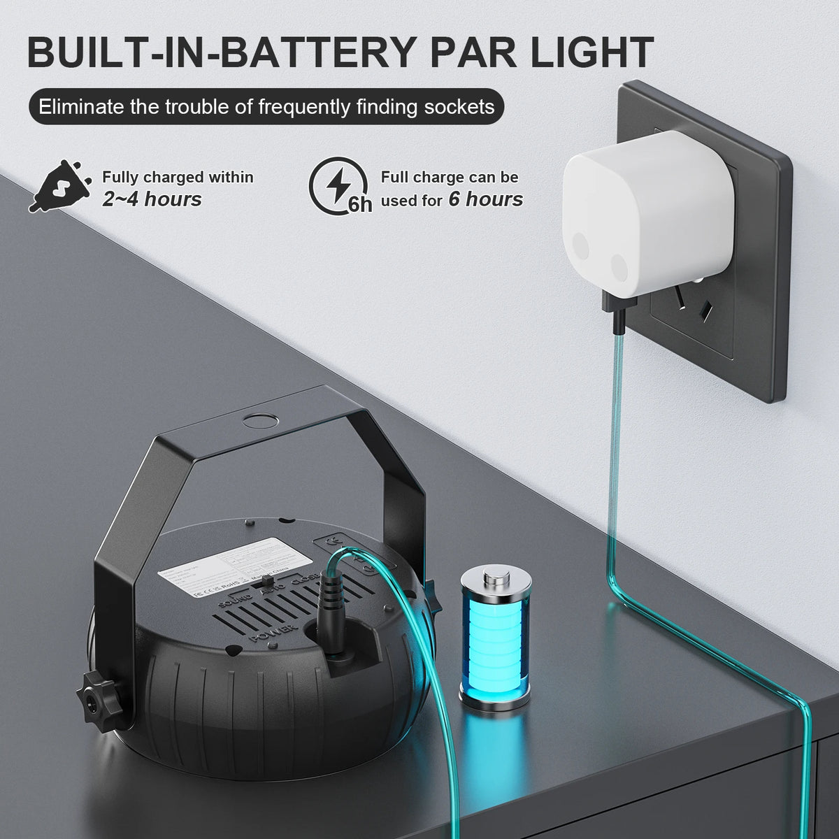 2PCS Portable Mini RGB LED Stage Party Light (US Plug)