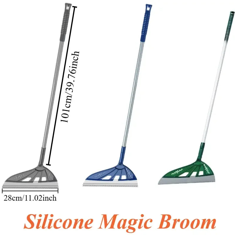 Rotating Magic Broom 180° Telescopic Static-Free Sweeper (Light Gray)