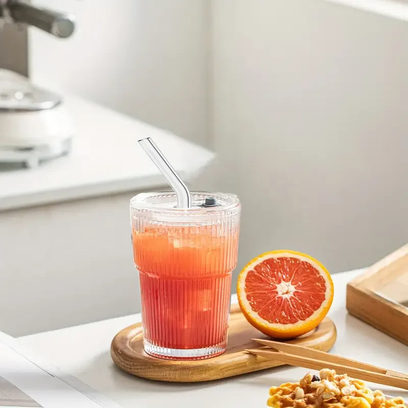 Reusable Iced Coffee Cups 12oz with Lid Straw Set of 6