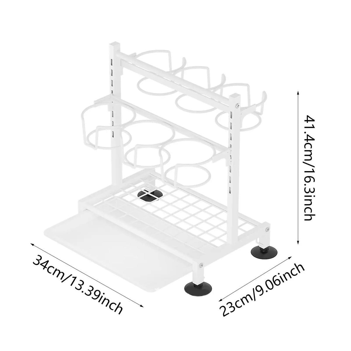 Kitchen Countertop Cup Organizer with Drain Tray