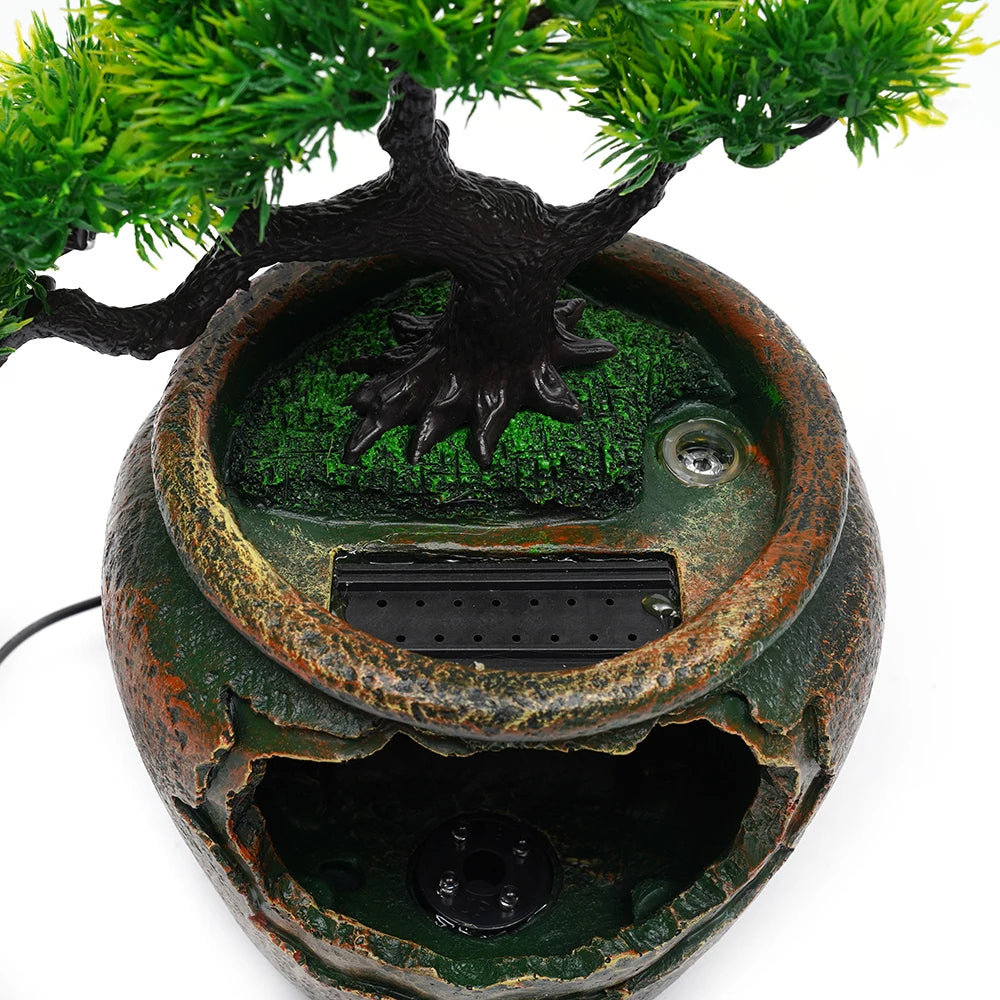 Desktop Waterfall Fountain with LED Light Relaxation Home &amp; Office Decor