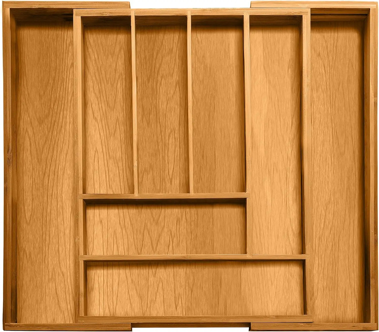 Expandable Bamboo Drawer Organizer for Kitchen Utensils