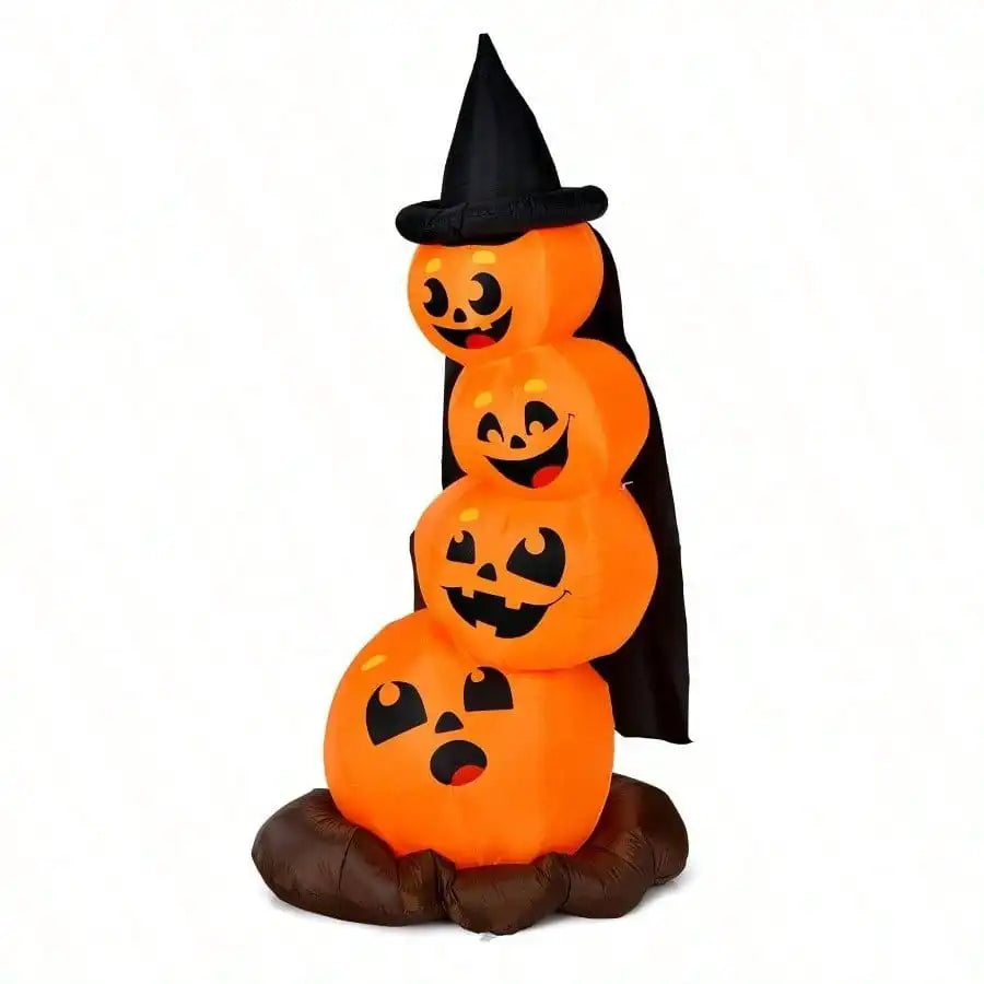 Towering Inflatable Pumpkin Combo with Witch Hat