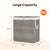 Foldable Rattan Laundry Hamper 110L with Handles & Liner (Gray)