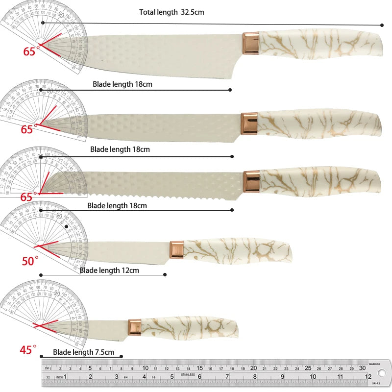 Stainless Steel Knife Set 16PCS Silicone Kitchenware