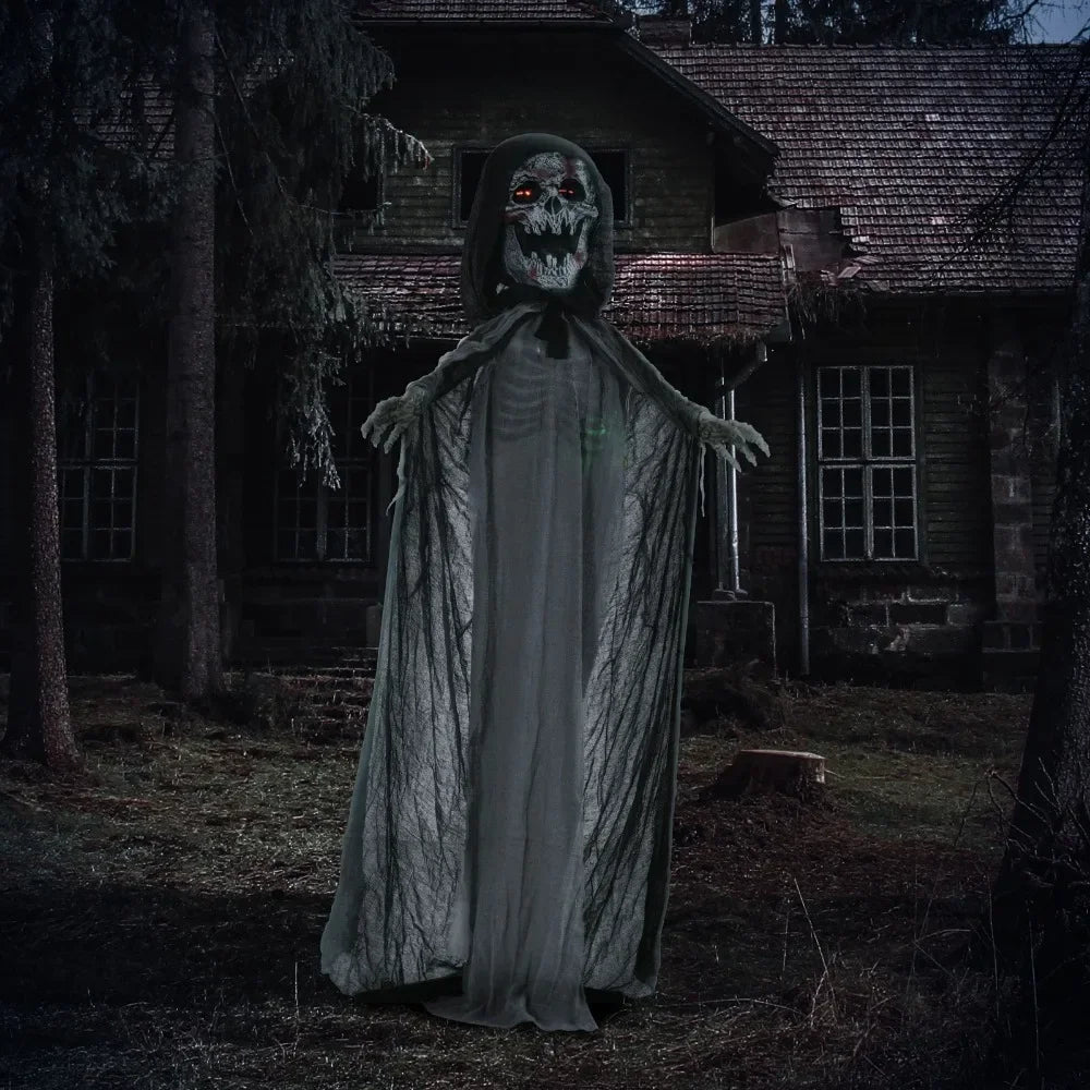 74&quot; Life-Size Animated Skeleton Witch Decoration