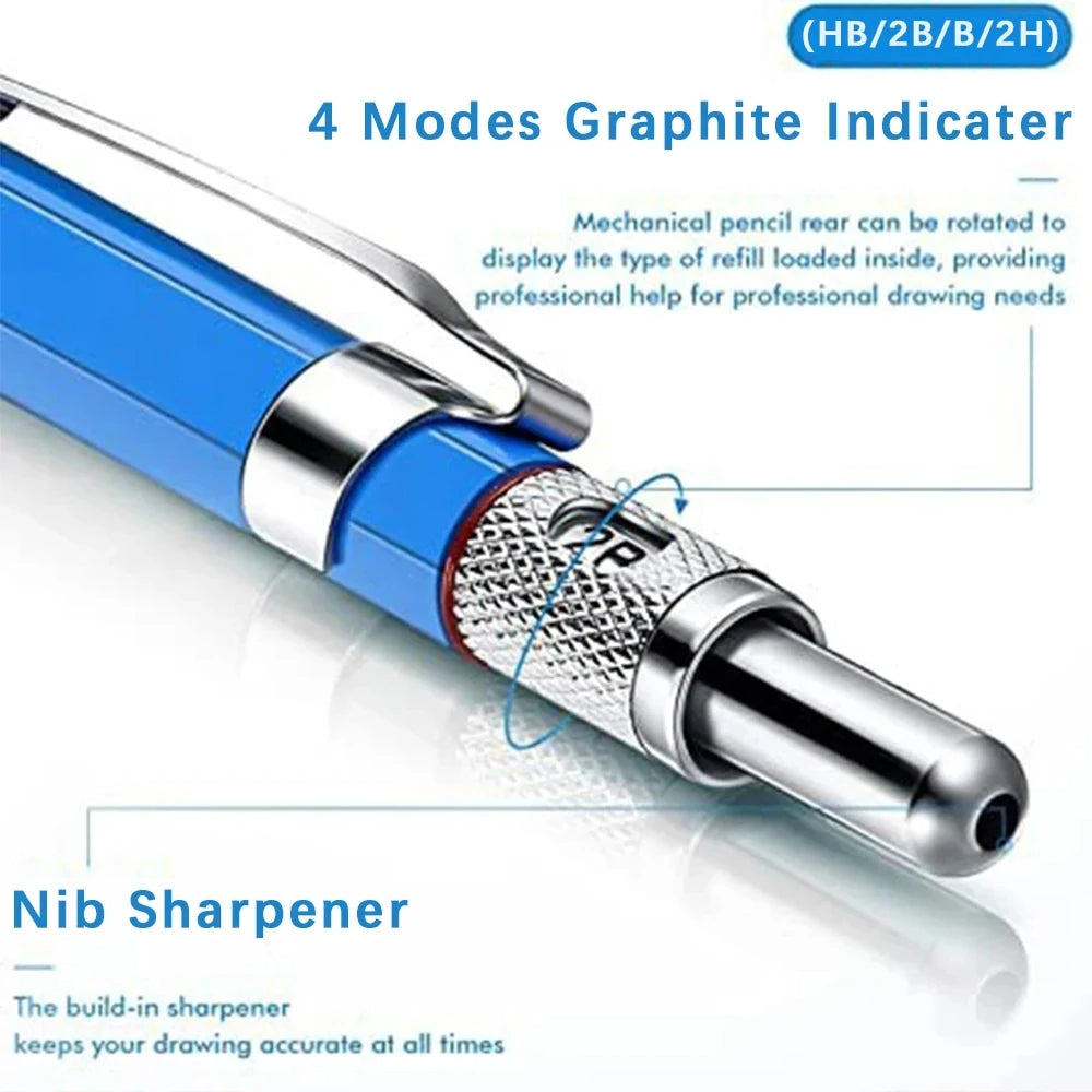 Automatic Drafting Pencils 2.0mm 6PCS for Artists and Designers