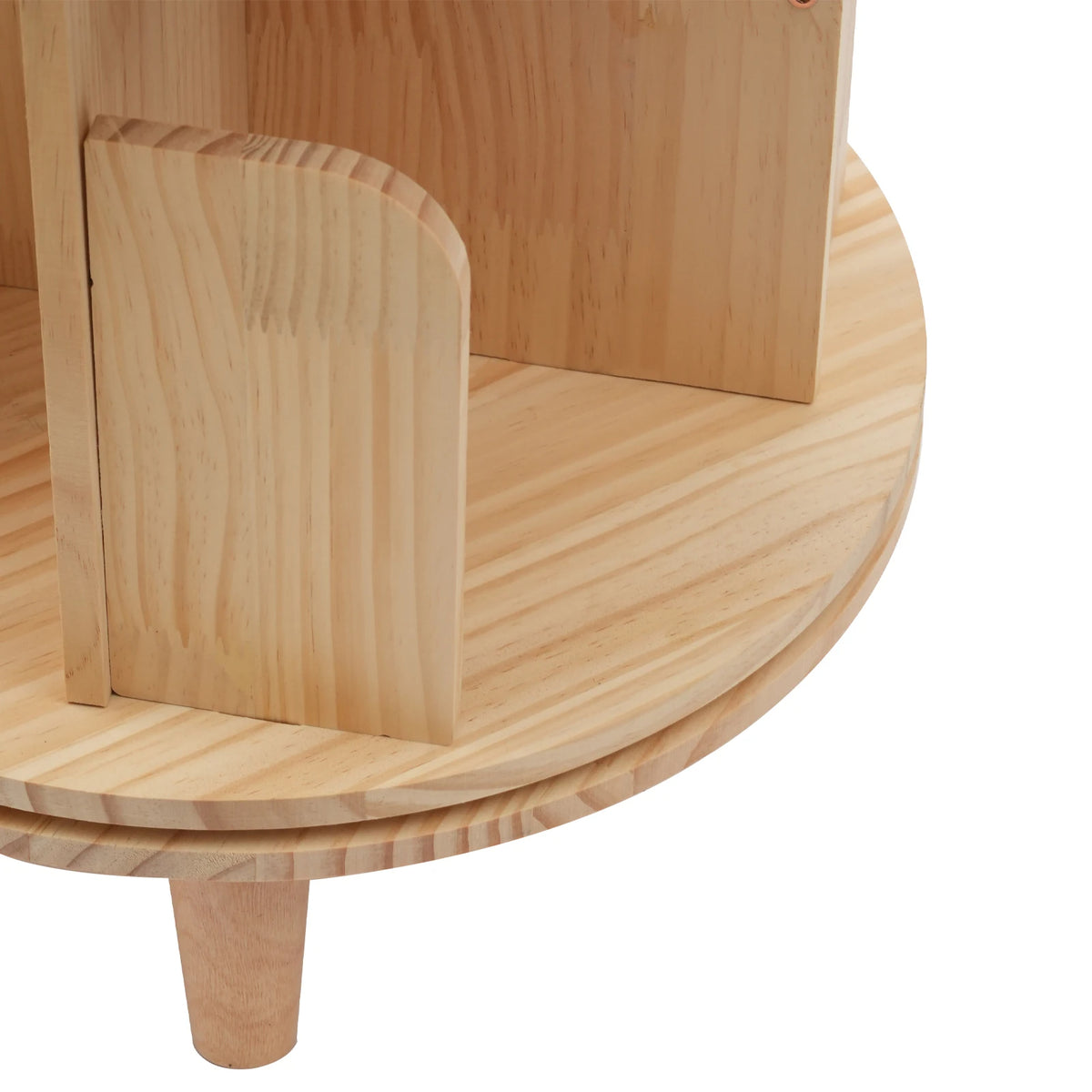 Rotating Bookshelf Stackable Round Corner Display Shelf