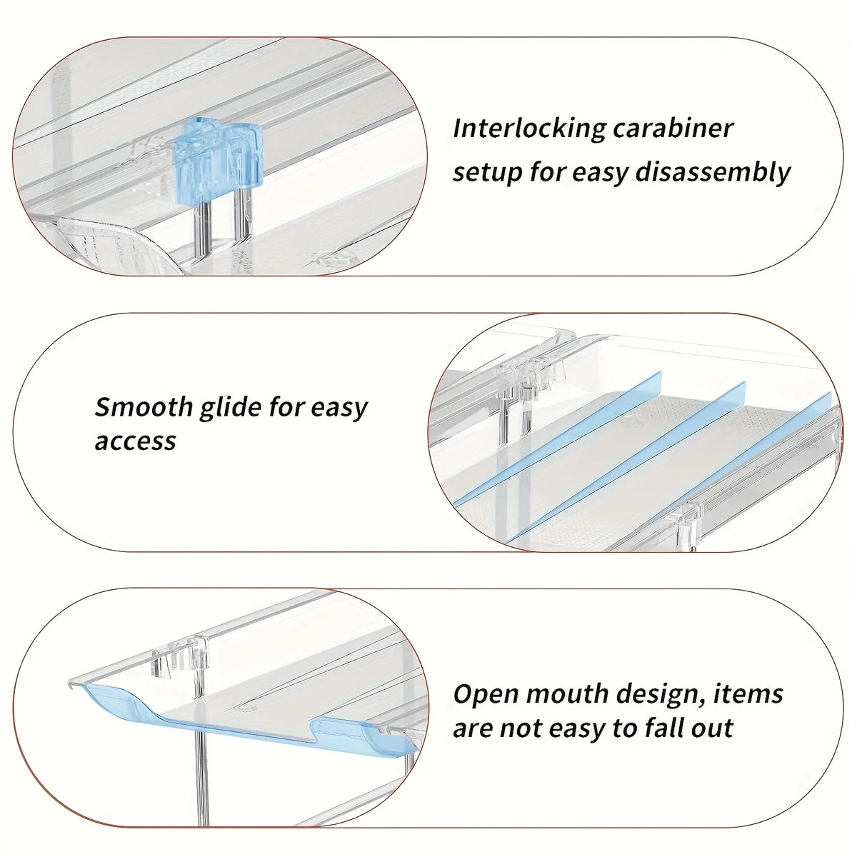 Stackable Clear Plastic 3-Tier Rolling Can Organizer 36-Capacity