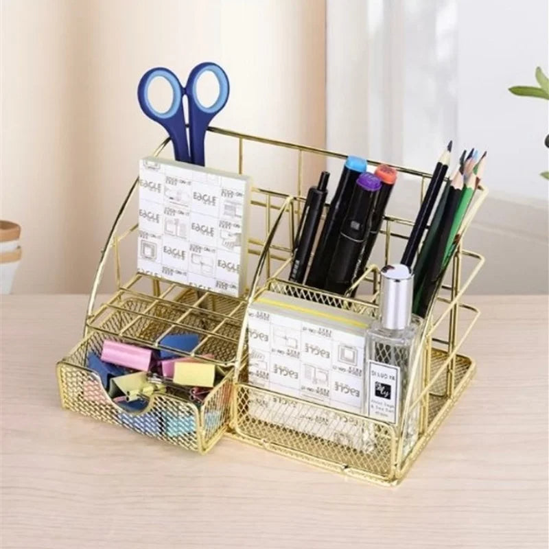 Elegant Nordic Metal Desk Organizer