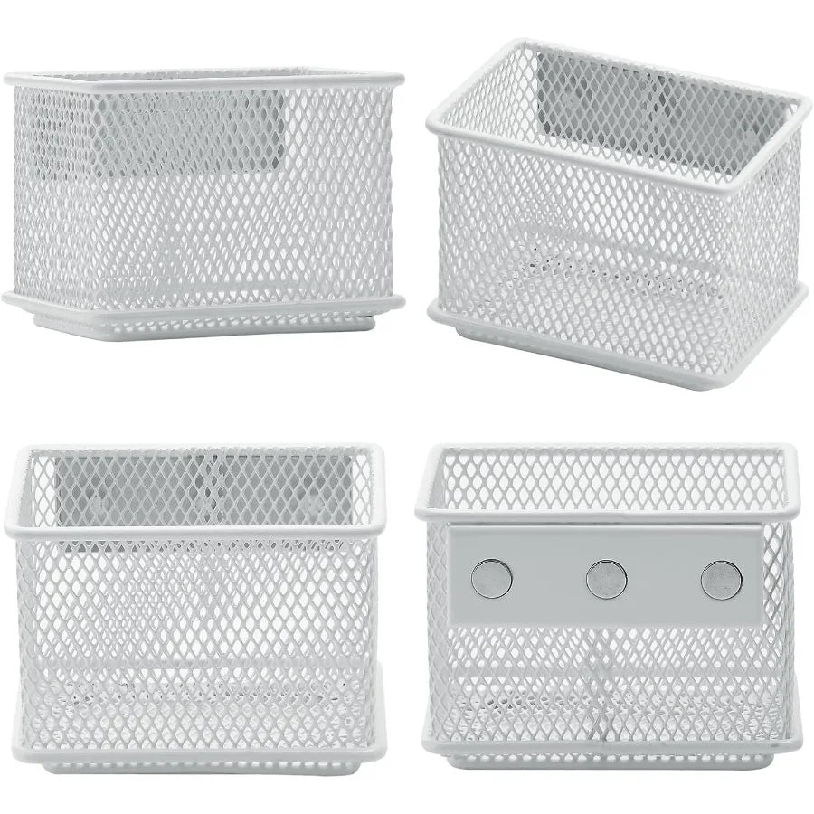 Metal Mesh Magnetic Pen Holder Desk and Locker Organizer (2 Pack)