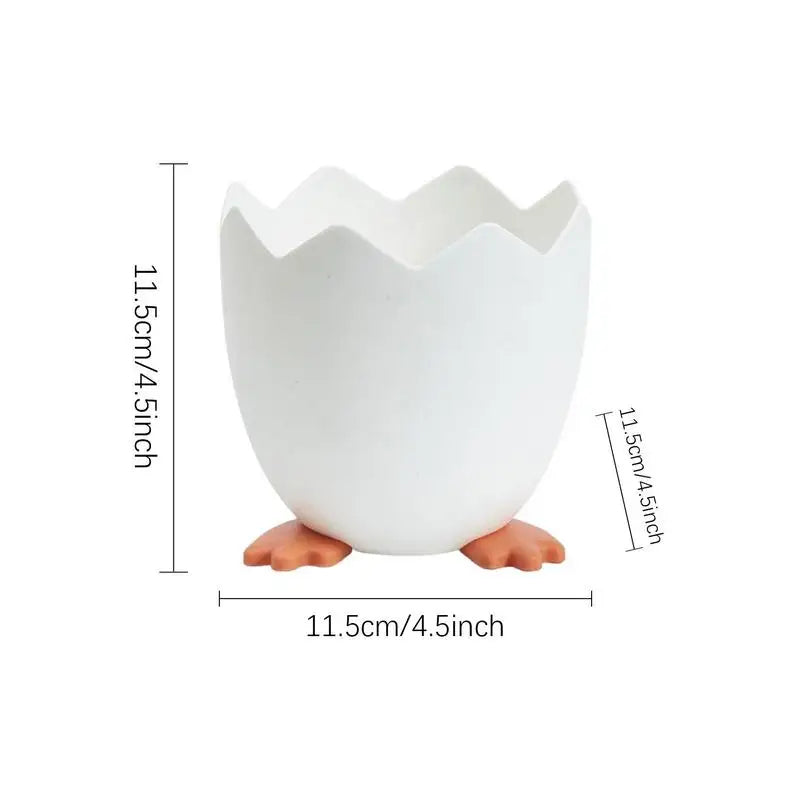 Funny Desktop Pen Cup Egg Shaped Pencil Holder with Duck Paw Base