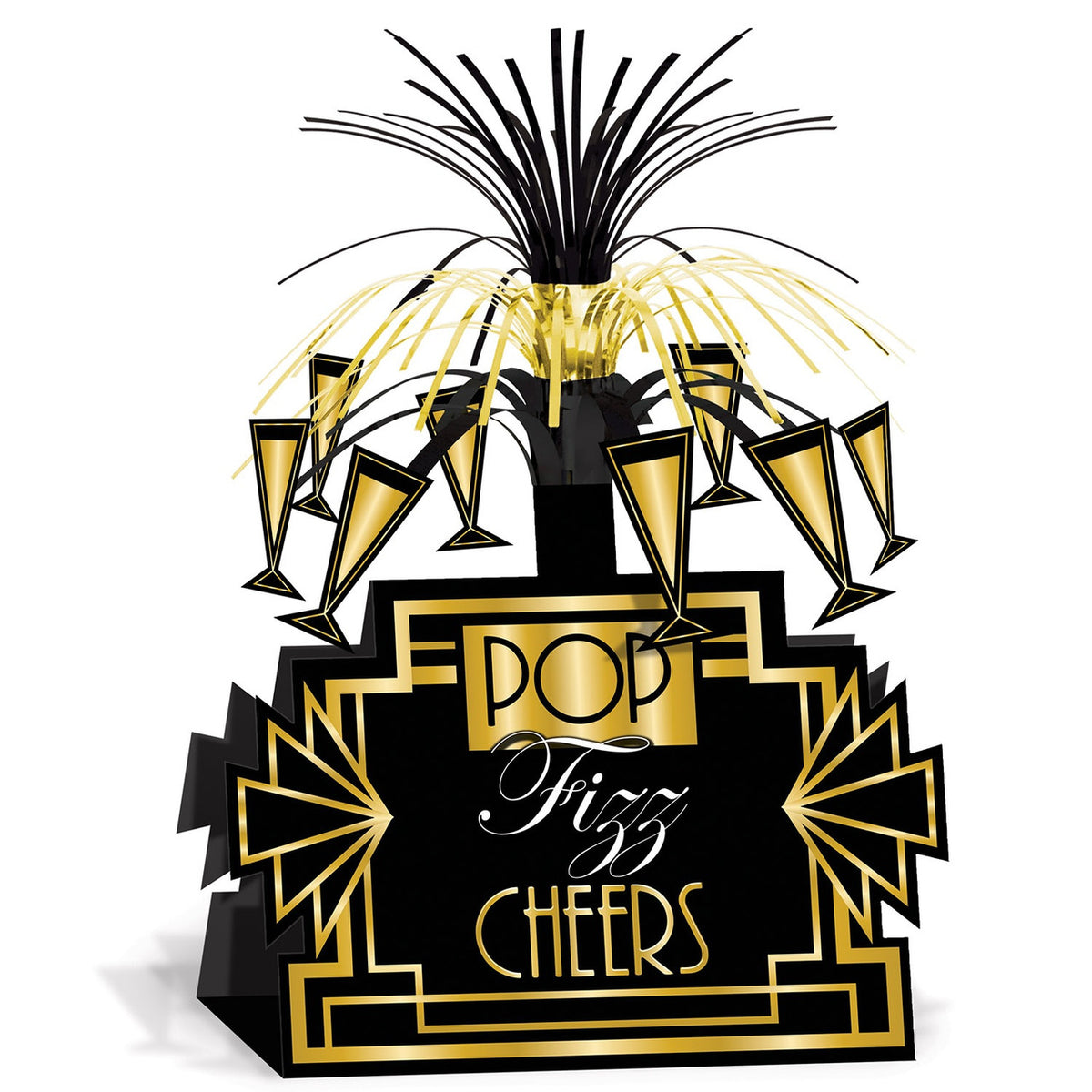 Black and Gold Pack of 12 Hollywood Tabletop Centerpieces Party Decors 13&quot;