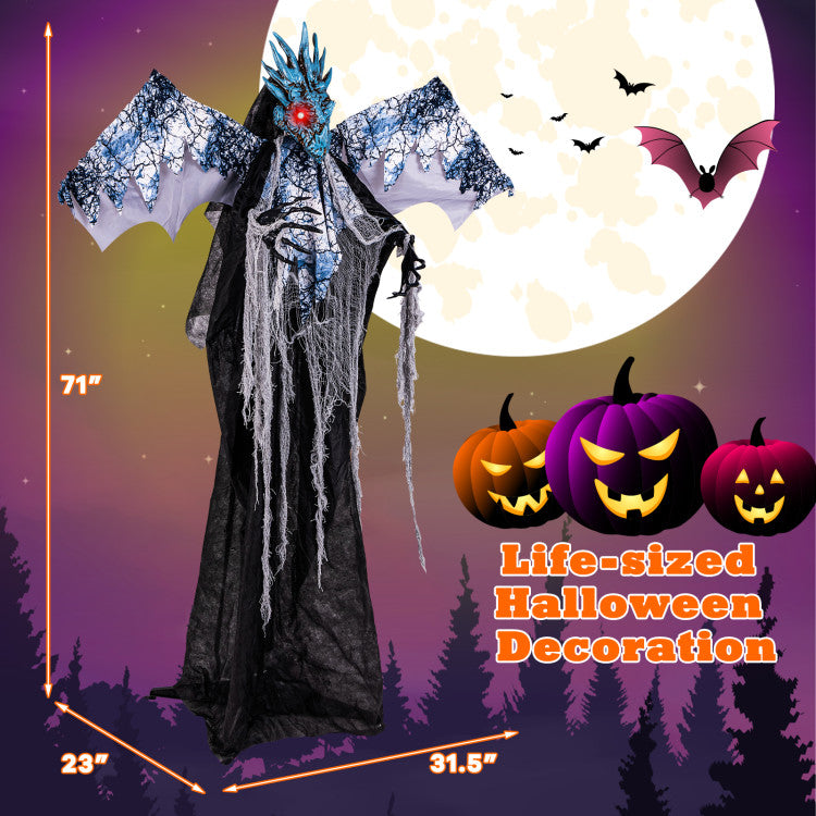 Animated 6-Foot Halloween Prop with Glowing Eyes
