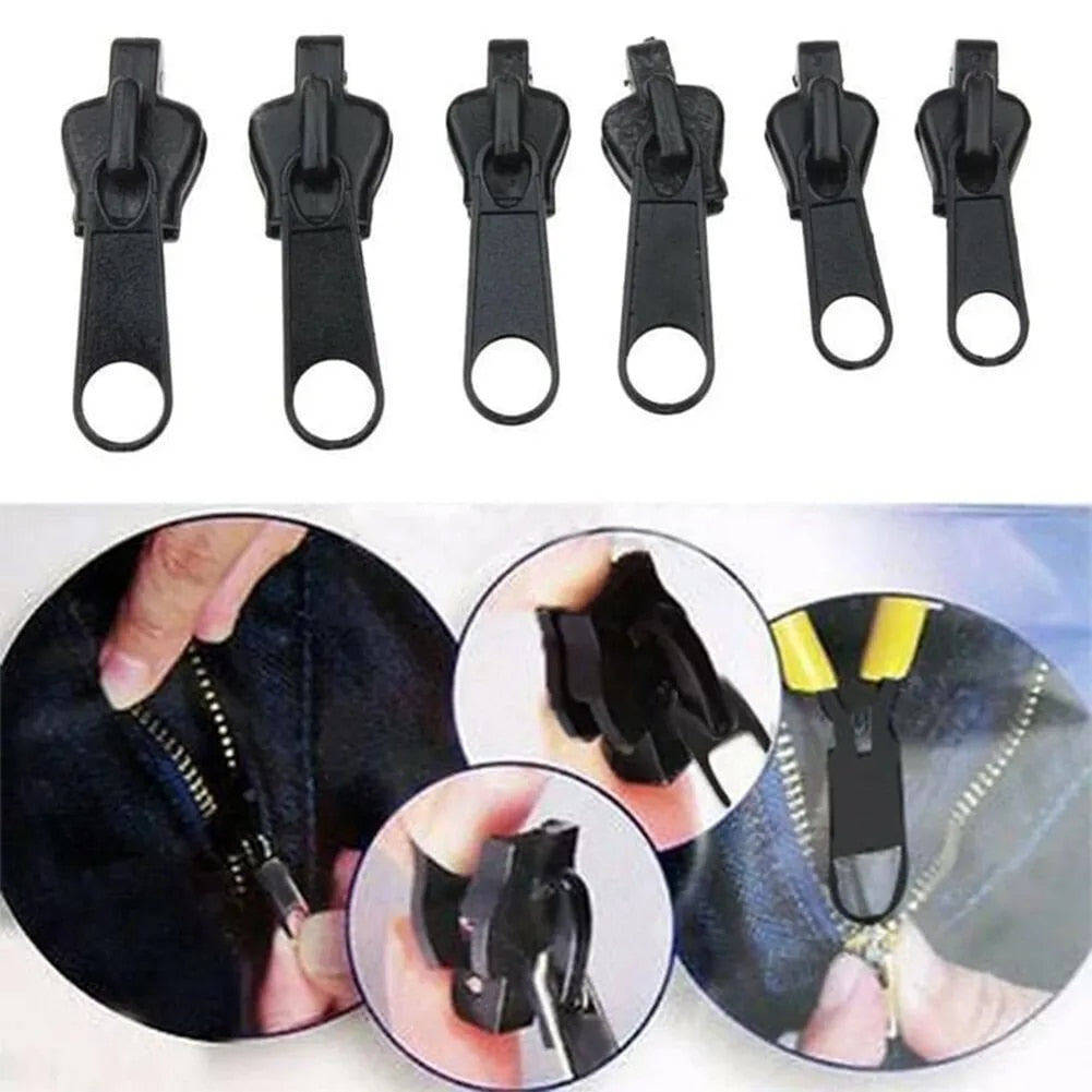 Zipper Repair Instant Zip Replacement Universal Kit Slider Fix, 6 Piece