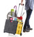 Collapsible Rolling Storage Pack Ultra-Slim Utility Carts with Telescopic Handle, Yellow