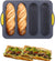 French Bread Loaf Pan Bread Set of 1 Pan Non-Stick Pan with 4 Buns, Black