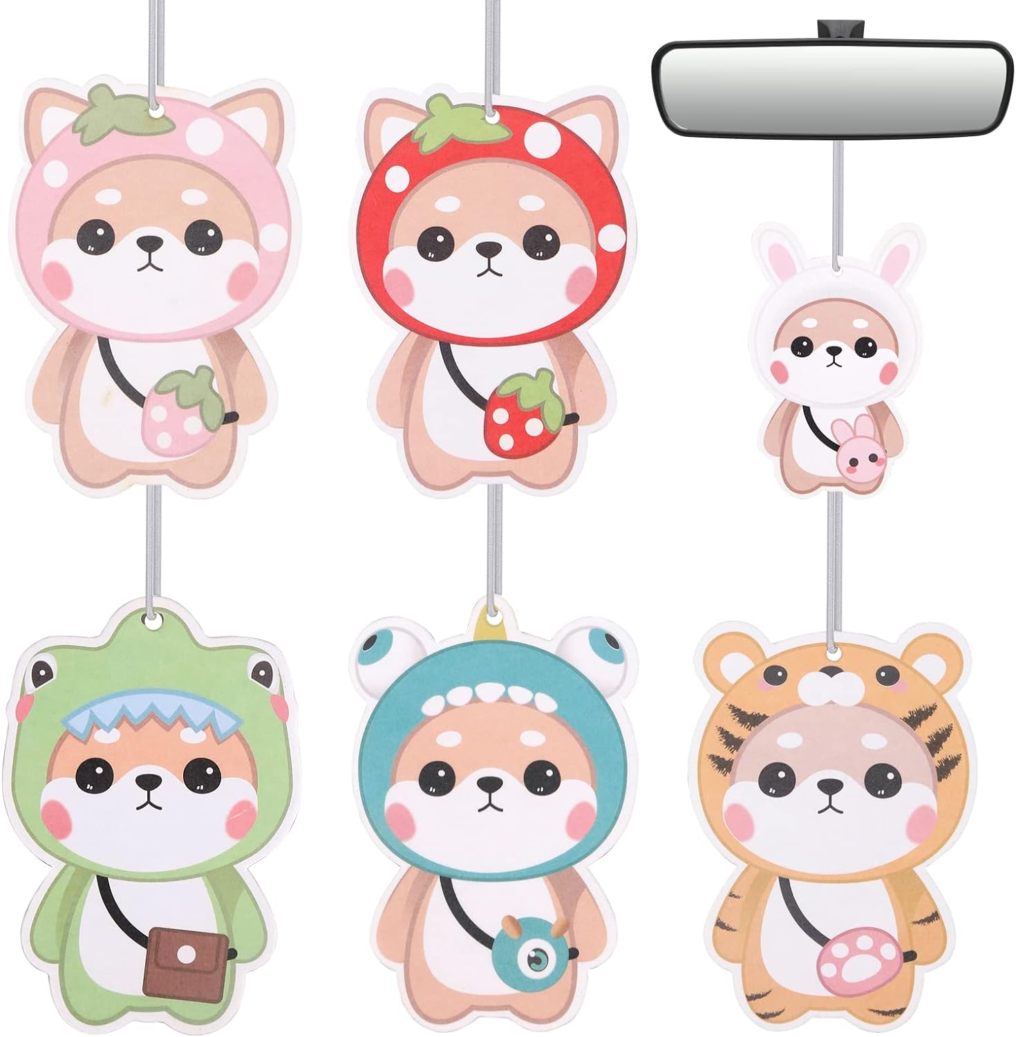 Car Air Fresheners 6 Pack, Car Cute Decor Hanging Scents Fresheners