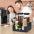 Coffee Station Organizer with Coffee Canisters Airtight and Spoon, Black