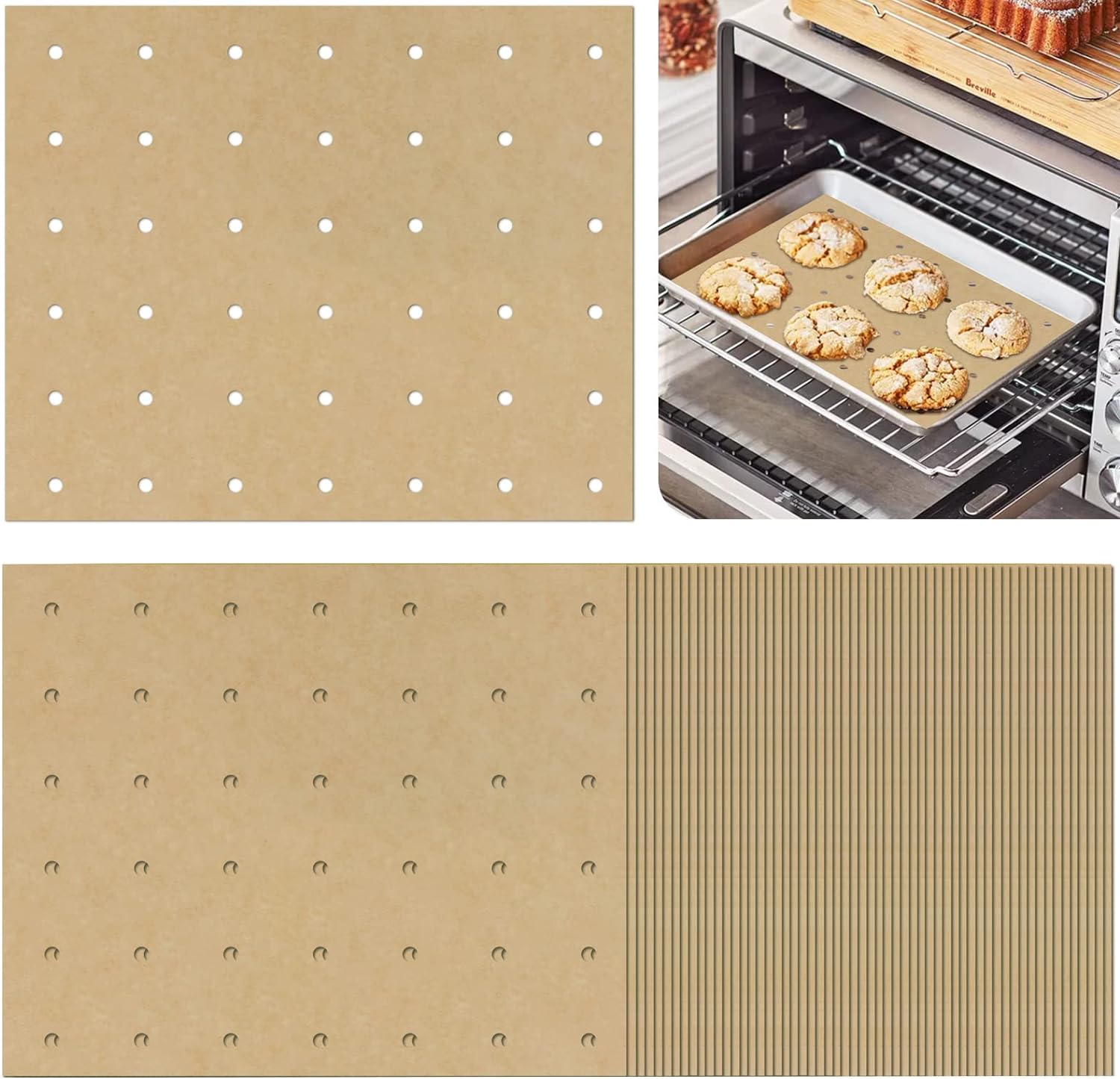 Air Fryer 120 Pieces Unbleached Parchment Paper 9" x 11" Non-stick Disposable Rectangle Baking Paper