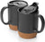 Coffee Mugs Set of 2 Large Ceramic 15OZ Coffee Mug with Cork Bottom and Spill Proof Lid