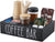 Wood Coffee Station Organizer with Removable Dividers, Black