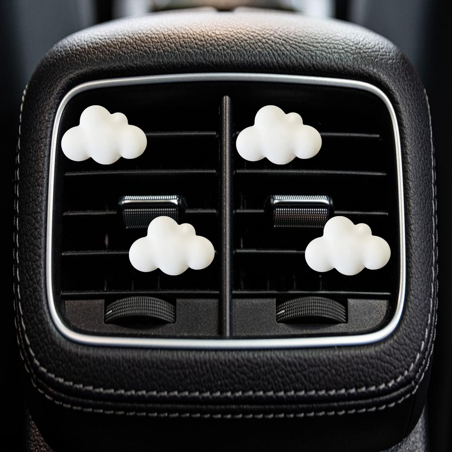 Car Diffuser 4 Pack Cloud Air Vent Clips, Cute Cloud Car Air Fresheners, White