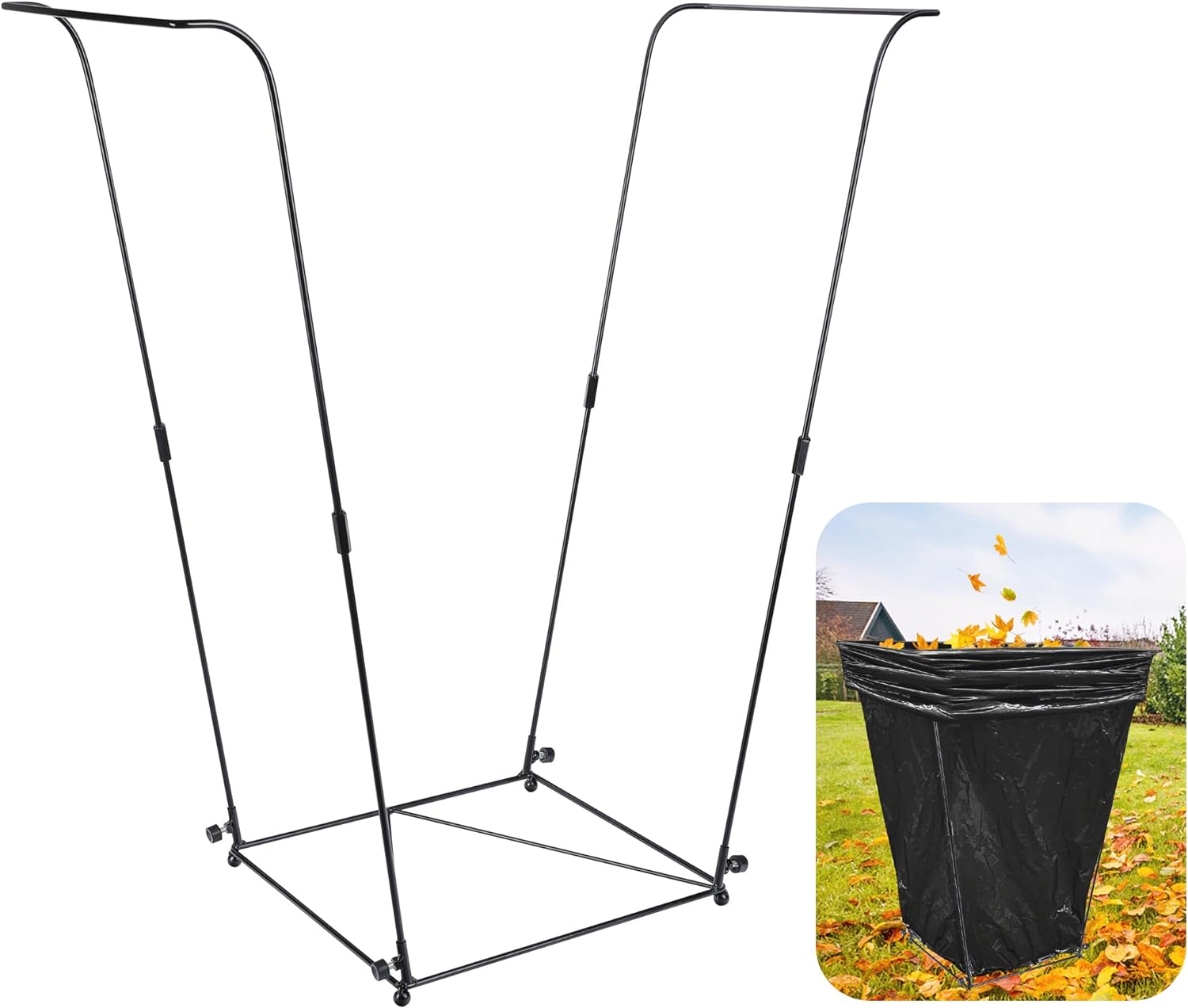 Garbage Metal Trash Bag, Frame Holds 30-45 Gallon Plastic Bags