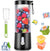 Rechargeable Portable Blender Personal Juicer, 4000mAh Large Battery with 6 Blades for Smoothies Shakes Baby Food and Proteins (16oz, Black)