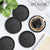 Silicone Coasters 6 Pack Cup Mat for Drinks, Deep Tray Black