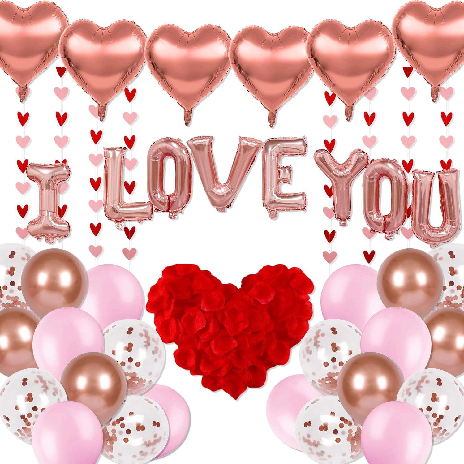 Valentines Day Balloons, Happy Valentine's Day Party Decorations Include I Love You Balloons