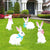 Easter Decorations Outdoor Yard Signs 4PCS White Bunny Signs with Stakes