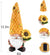 Solar Gnomes Garden Statues 12.3'' Gnomes Figurine Sunflower Decor with Solar Bee Lights