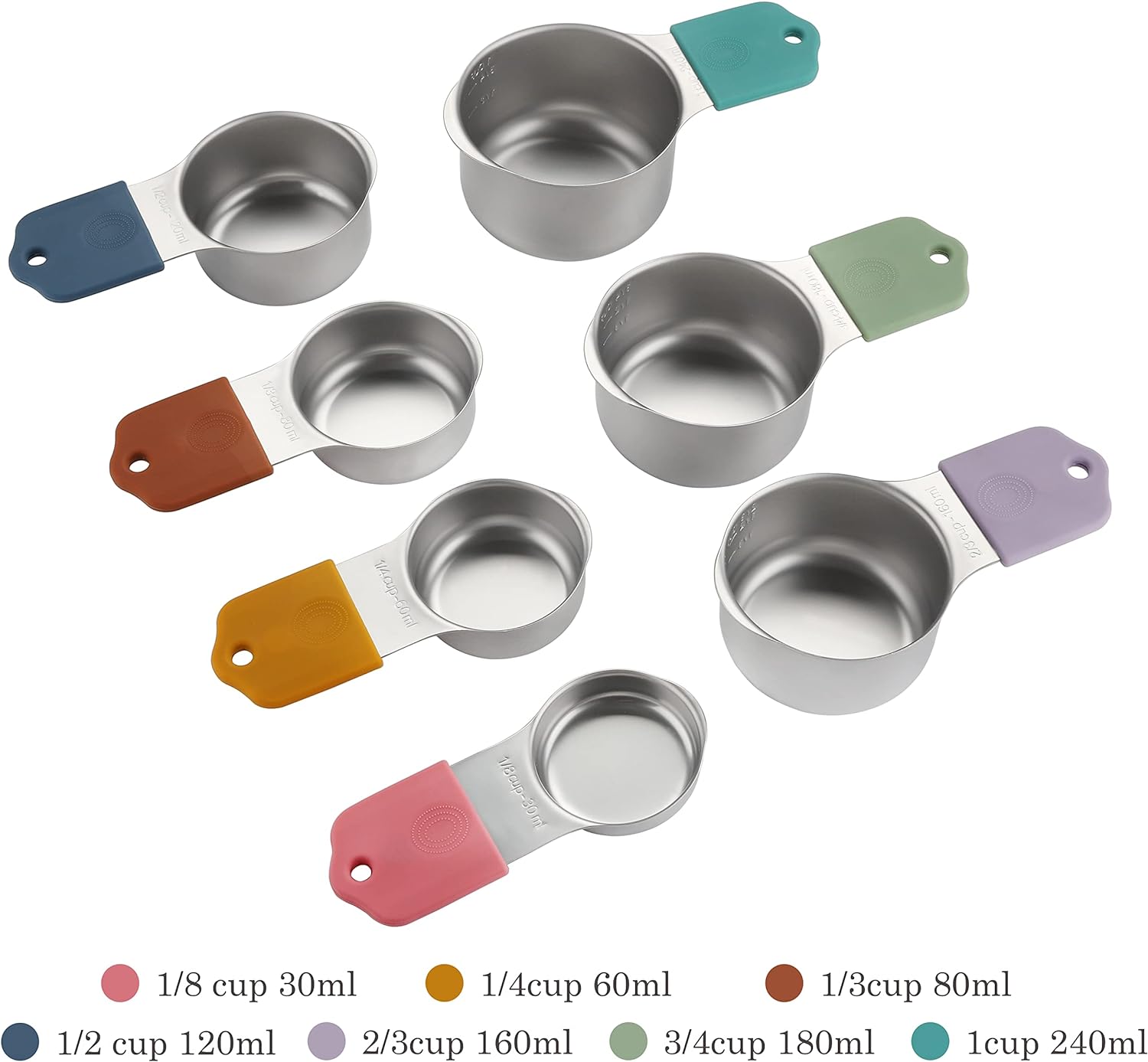 Magnetic Measuring Cups Stainless Steel Measuring Cups (Set of 7)