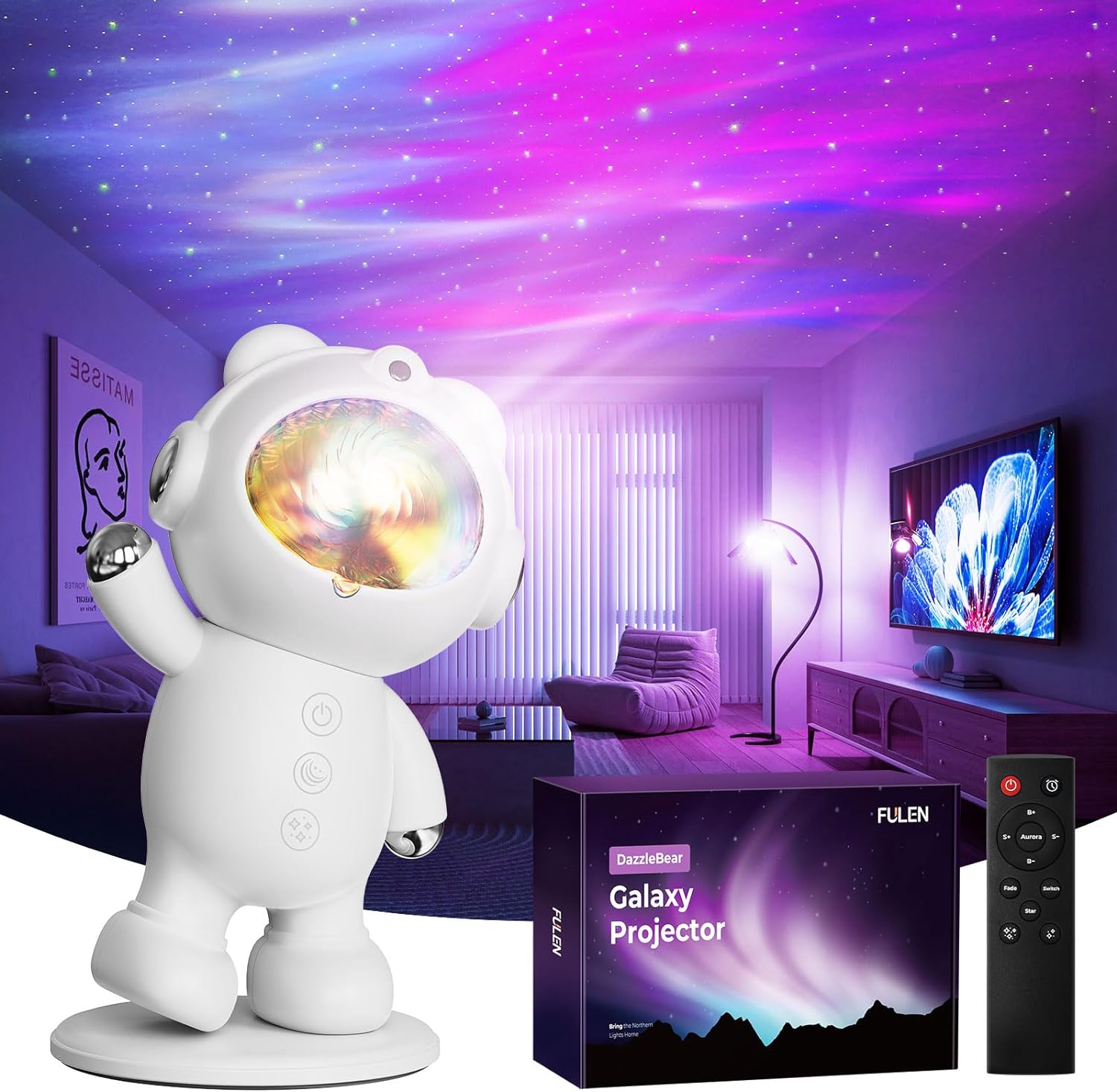 Star Projector LED Lights Galaxy Projector for Kids Room Decor Aesthetic, Christmas Gift, White