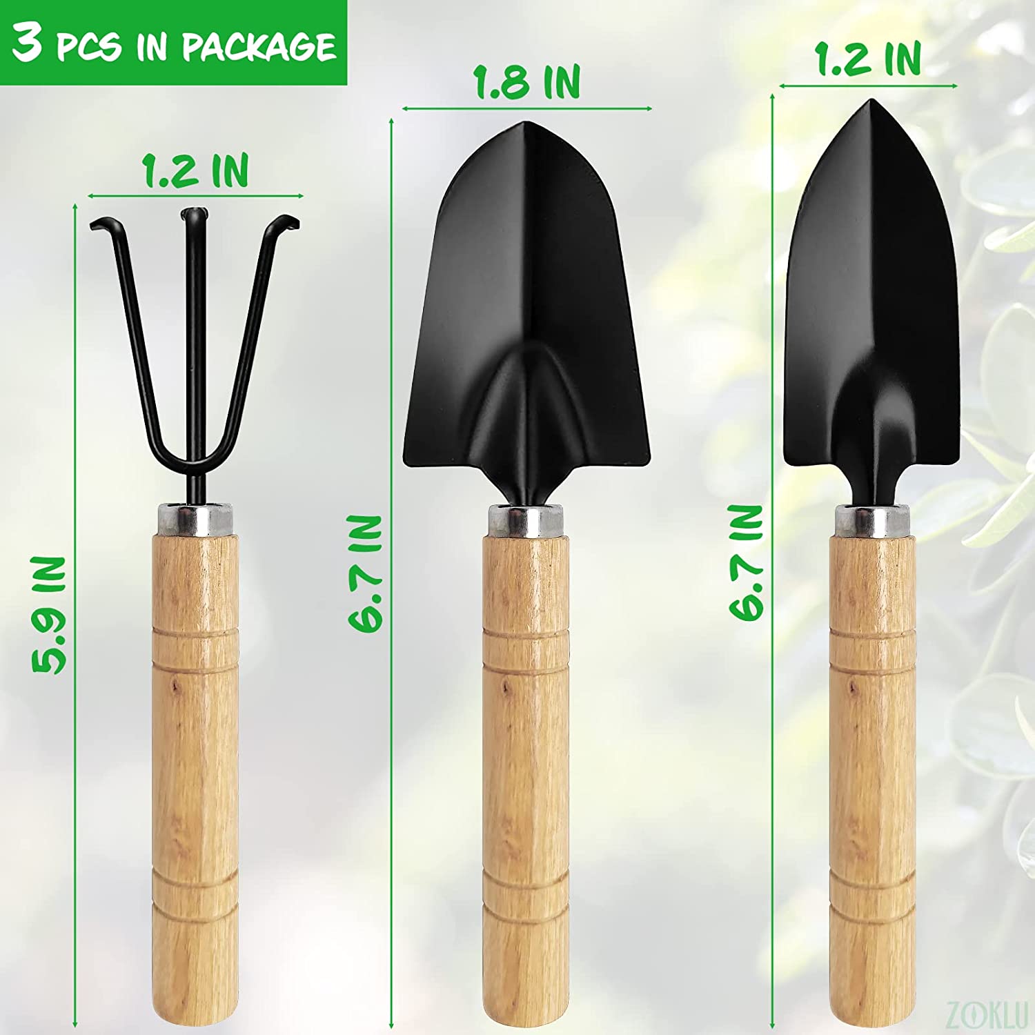 Gardening Garden Shovel Set Tools, 3 Pieces, Gardening Tools Heavy Duty Garden Tool